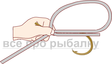 рыболовные узлы - как привязать крючок Sliding Snood картинка 1